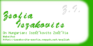 zsofia iszakovits business card